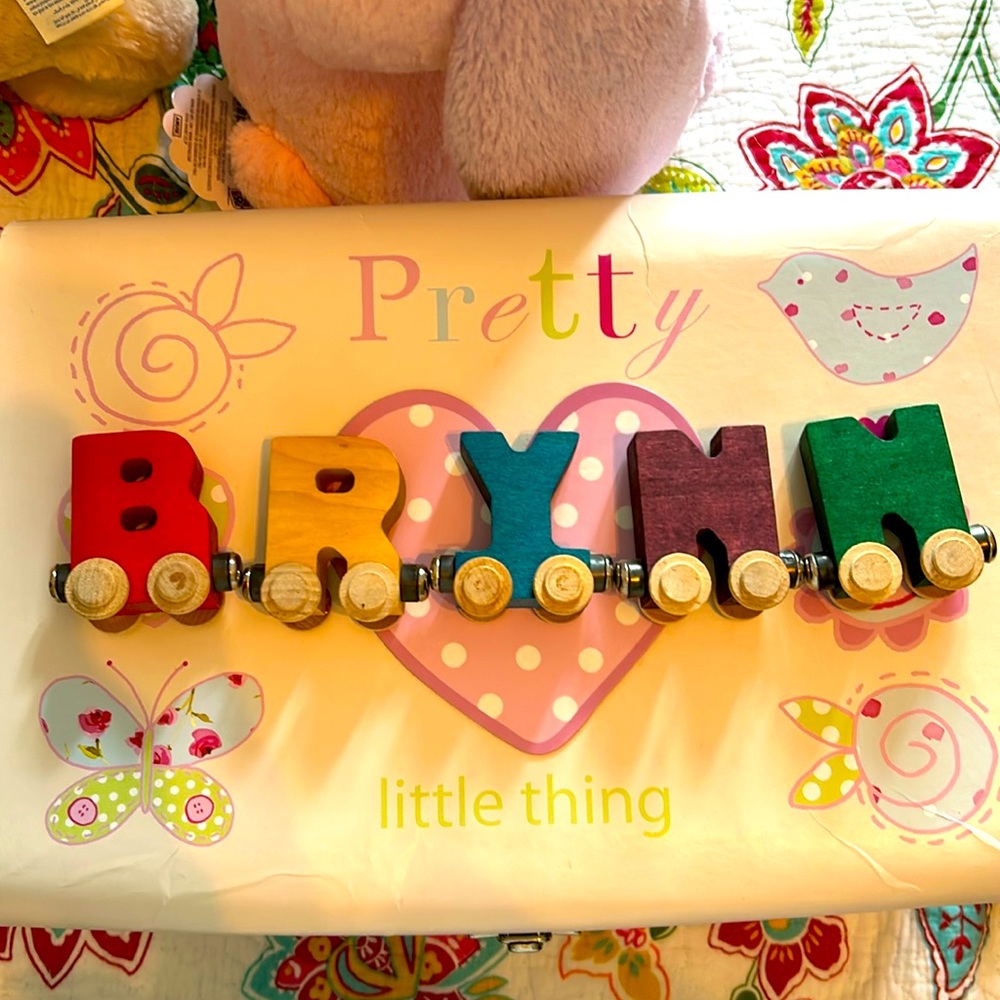 wooden name train letters